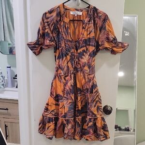 Stylish Orange and Purple Women's Dress